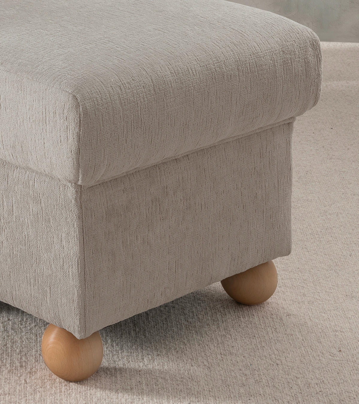 HOCKER in Textil Taupe  - Taupe/Wildeiche, Konventionell, Holz/Textil (56/46/56cm) - Livetastic