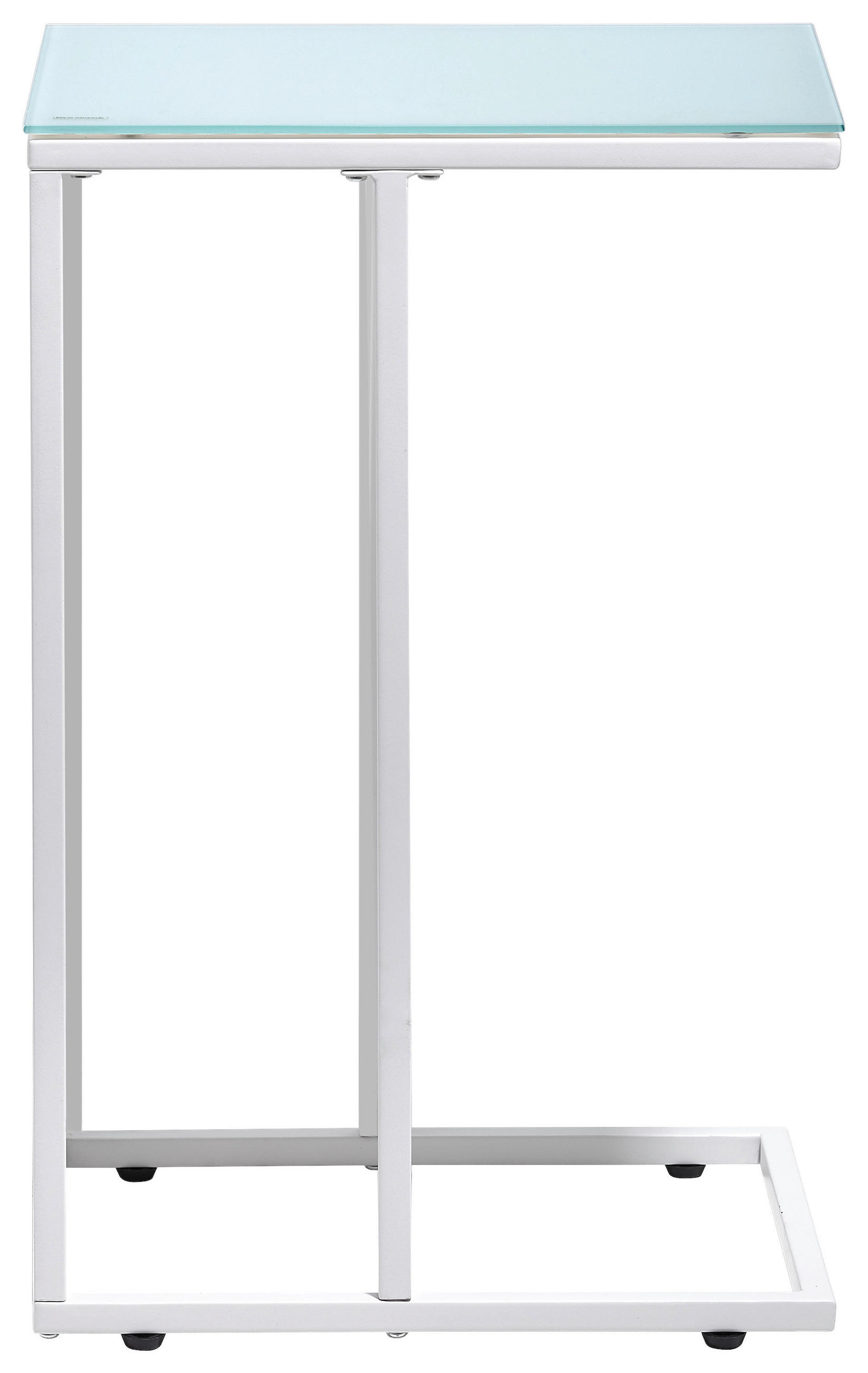 BEISTELLTISCH 40/30/60 cm Weiß rechteckig  - Weiß, Design, Glas/Metall (40/30/60cm) - Carryhome