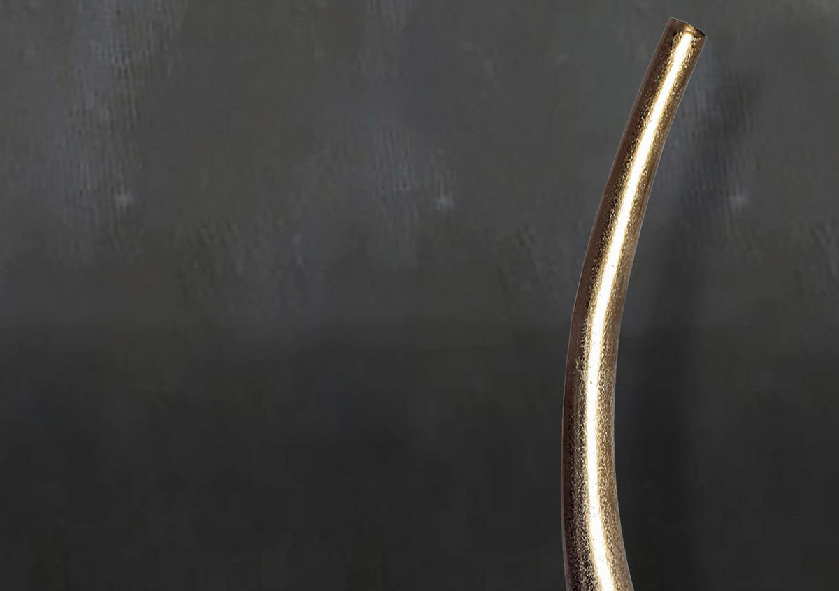 DEKOVASE  - Goldfarben, Design, Metall (48/100/10cm) - Livetastic
