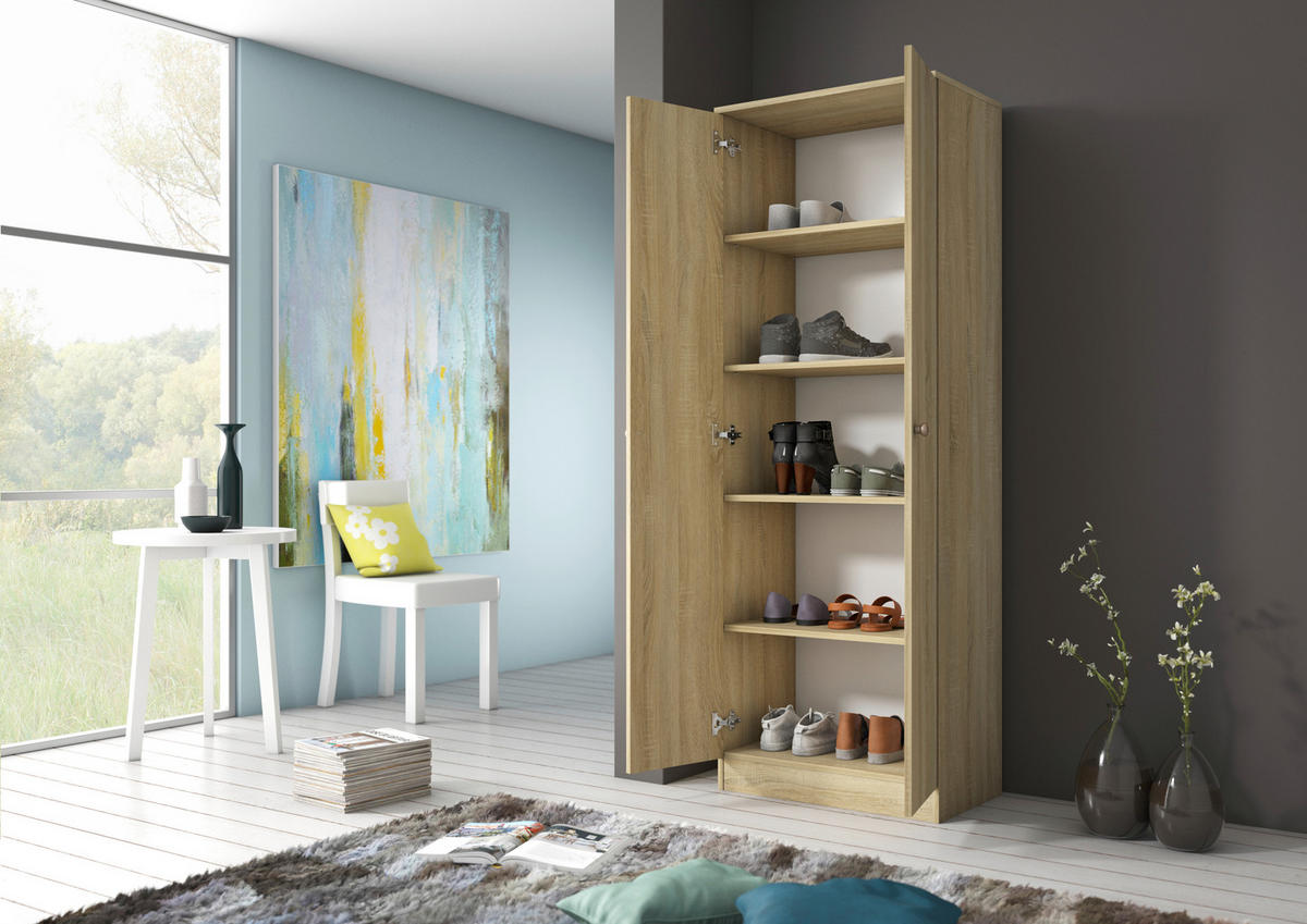 ORMAR ZA OBUĆU  hrast Sonoma  drvni materijal     - hrast Sonoma, Moderno, drvni materijal/plastika (63/35/179cm)