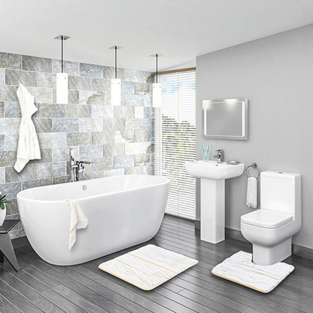 FÜRDŐSZOBASZŐNYEG   bézs   - bézs, Basics, textil (50/2/60cm)