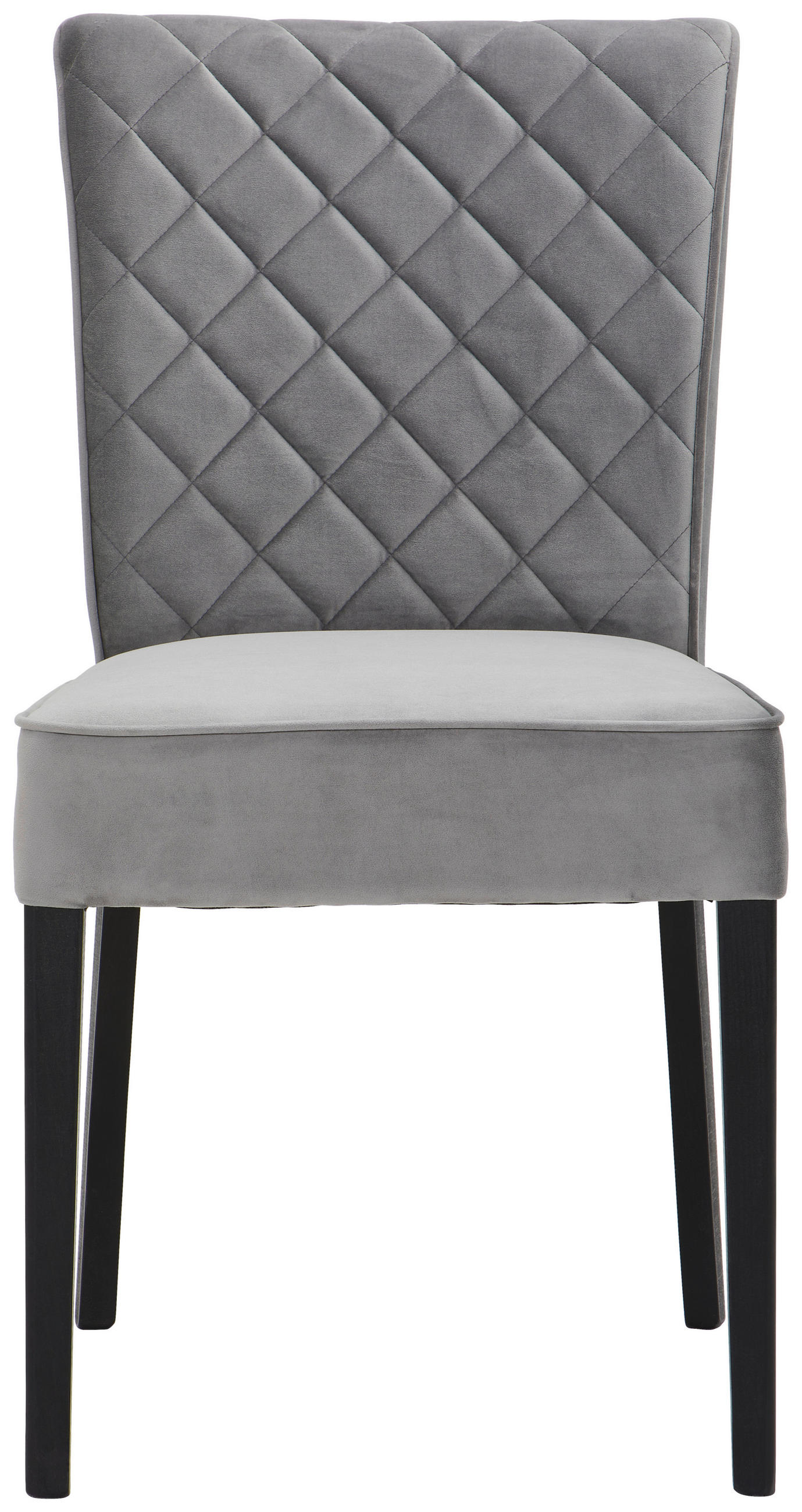 STUHL Samt Buchefarben, Hellgrau Buche massiv  - Buchefarben/Hellgrau, LIFESTYLE, Holz/Textil (42/95/57cm) - Carryhome