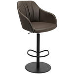 BARHOCKER in Metall, Leder Braun  - Schwarz/Braun, Design, Leder/Metall (59/109,5-120/42cm) - Johann Jakob
