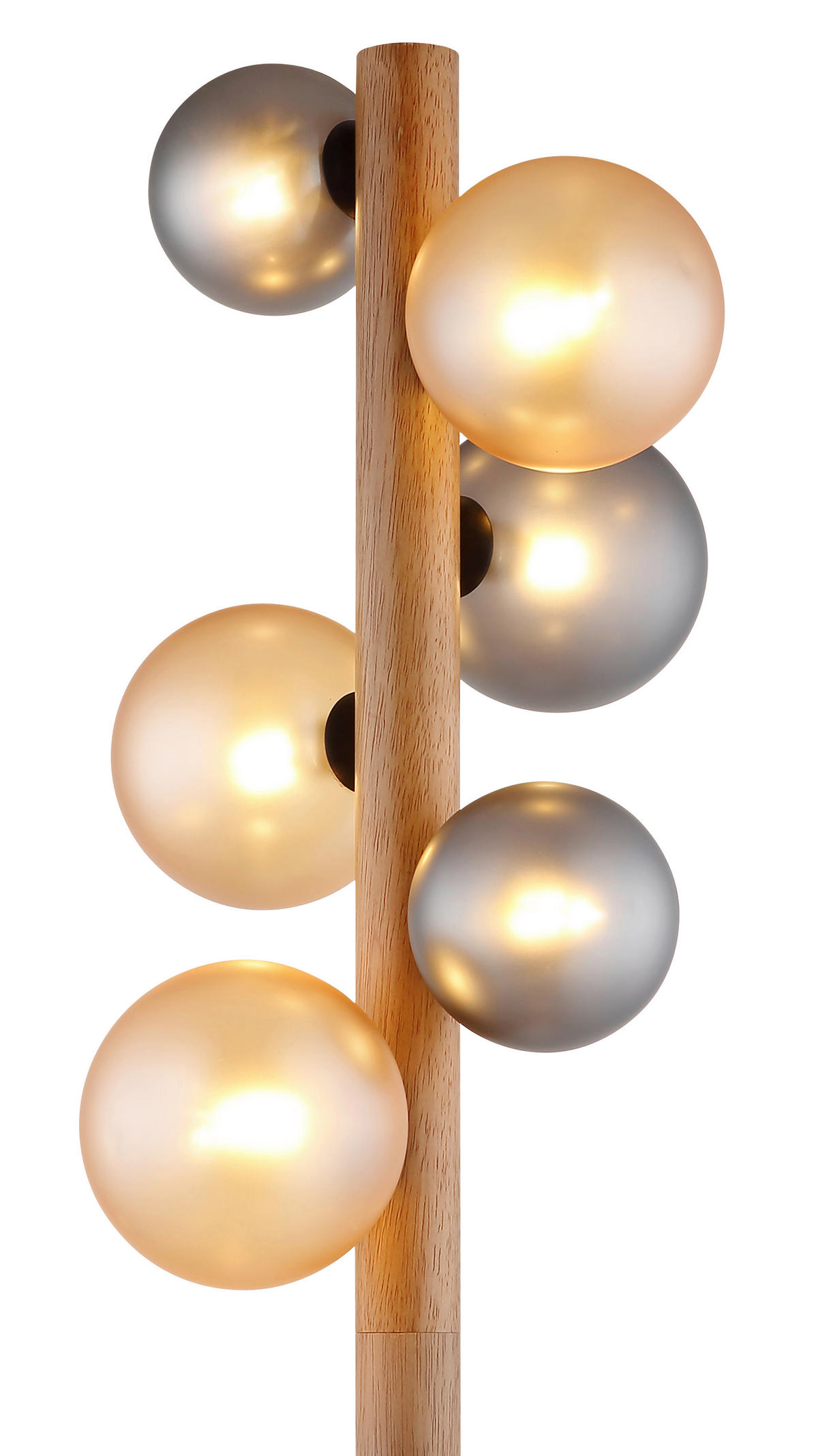 STEHLEUCHTE 29/150 cm    - Dunkelbraun/Schwarz, Basics, Glas/Holz (29/150cm) - Globo