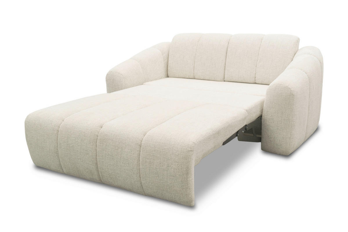 SCHLAFSOFA Chenille Beige  - Beige/Schwarz, MODERN, Kunststoff/Textil (192/85/110cm) - Livetastic