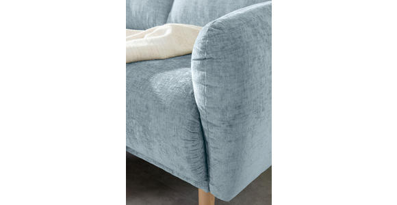 ECKSOFA Blau Flachgewebe - Blau/Buchefarben, KONVENTIONELL, Holz/Textil (144/230cm) - Carryhome