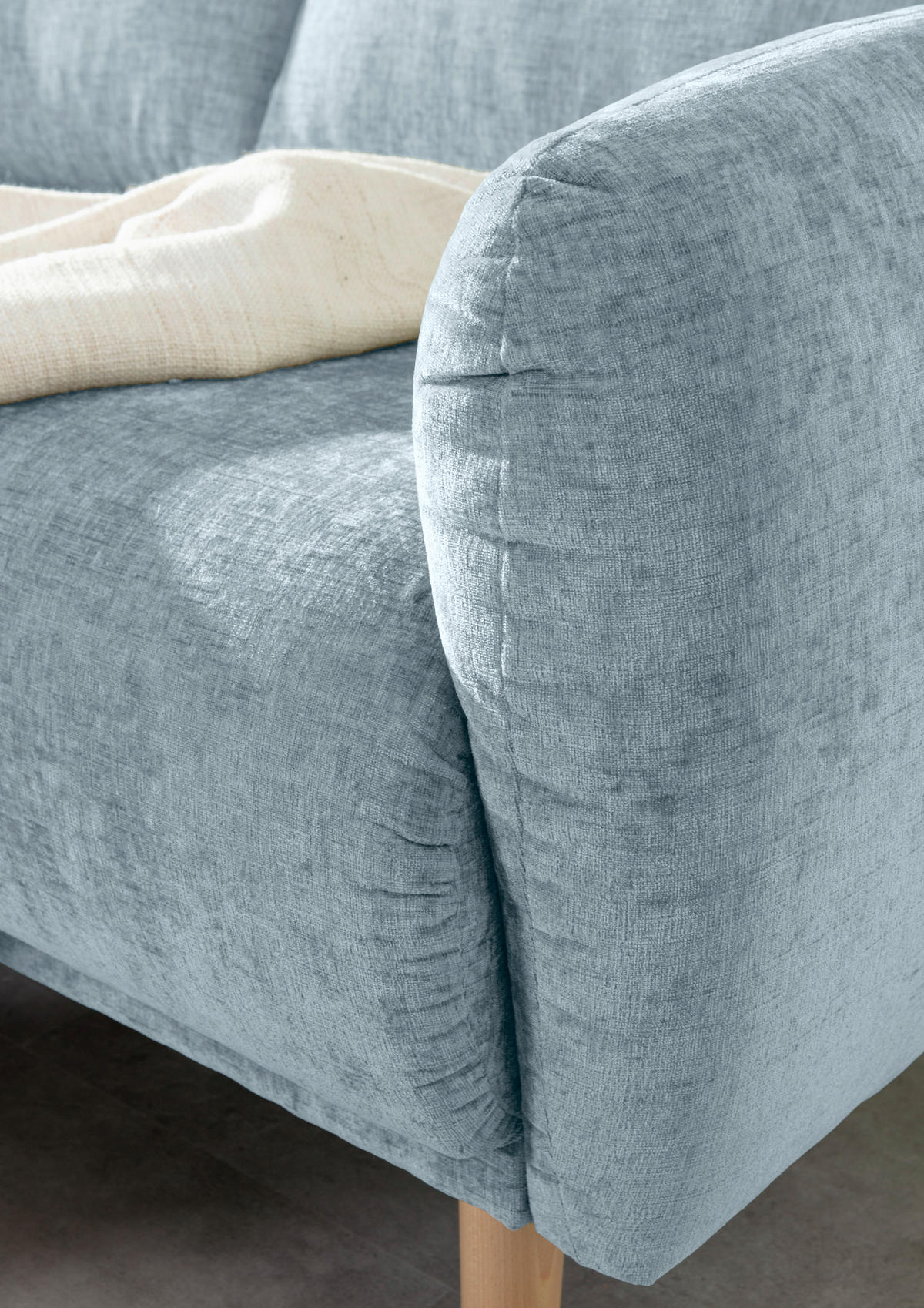 ECKSOFA Blau Flachgewebe  - Blau/Buchefarben, KONVENTIONELL, Holz/Textil (144/230cm) - Carryhome