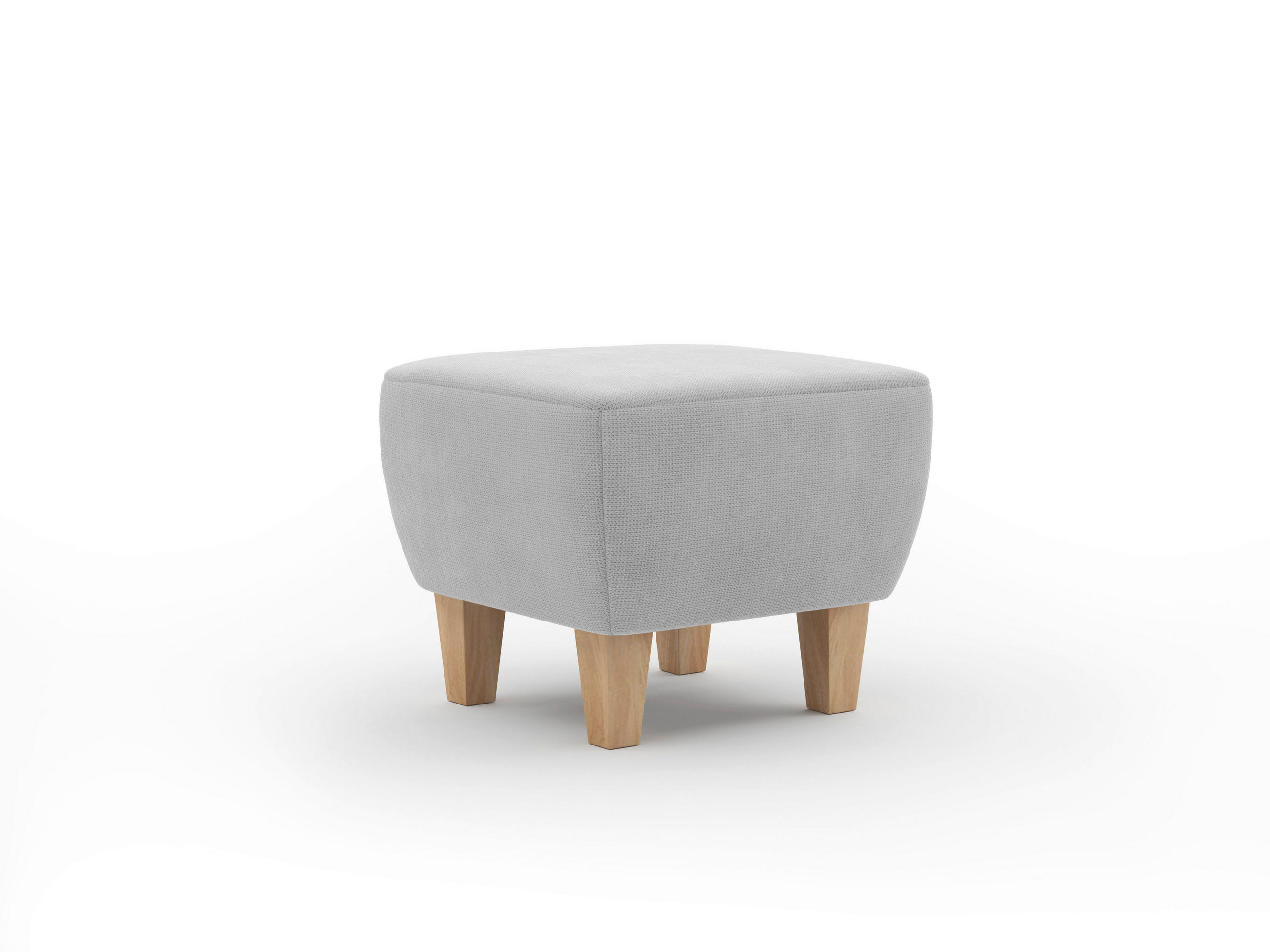 HOCKER in Textil Silberfarben  - Eichefarben/Silberfarben, KONVENTIONELL, Holz/Textil (56/46/56cm) - Sit & More