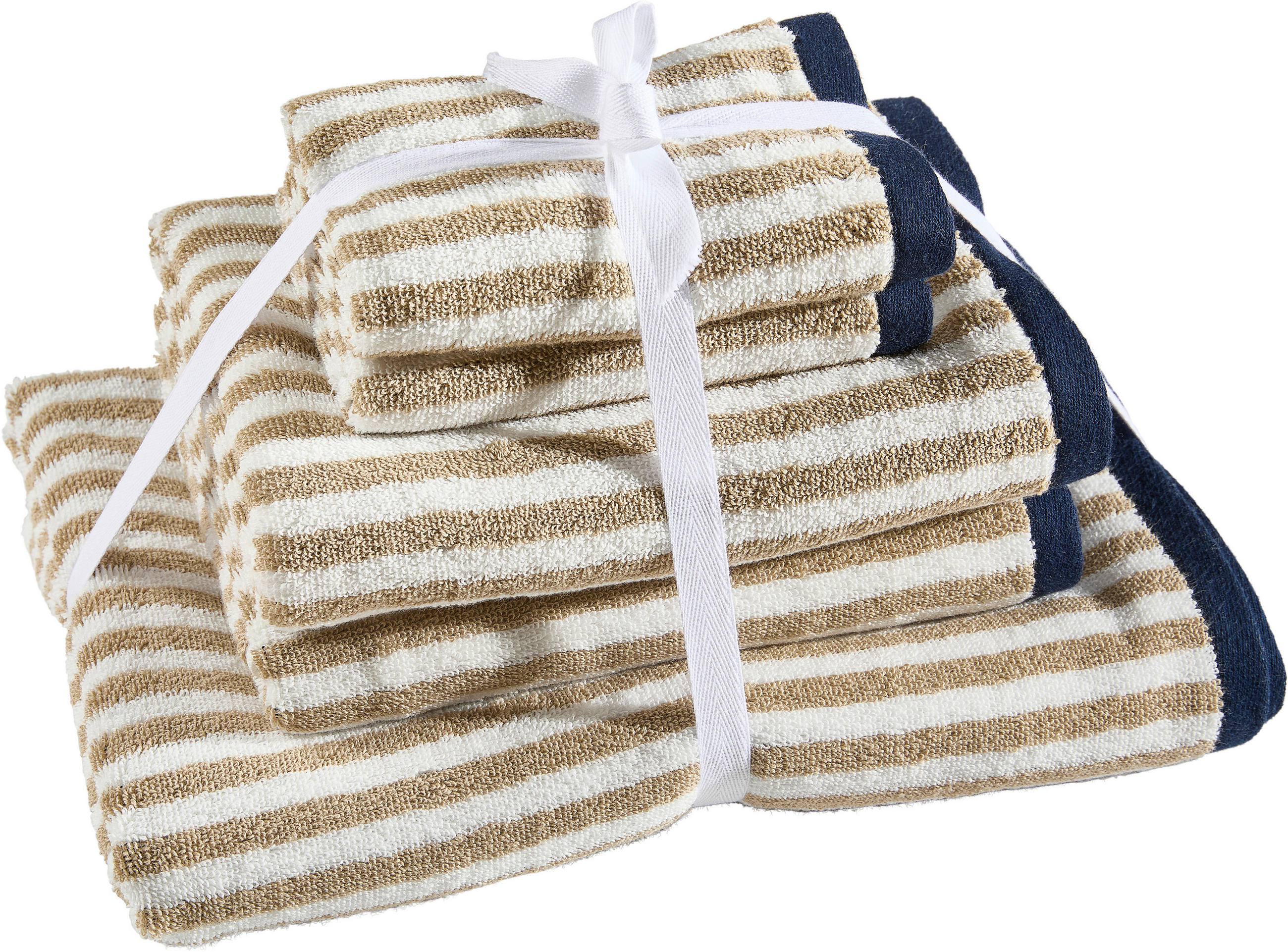 FROTTIERSET Blau, Beige 5-teilig  - Blau/Beige, Textil (30/50cm) - Esposa