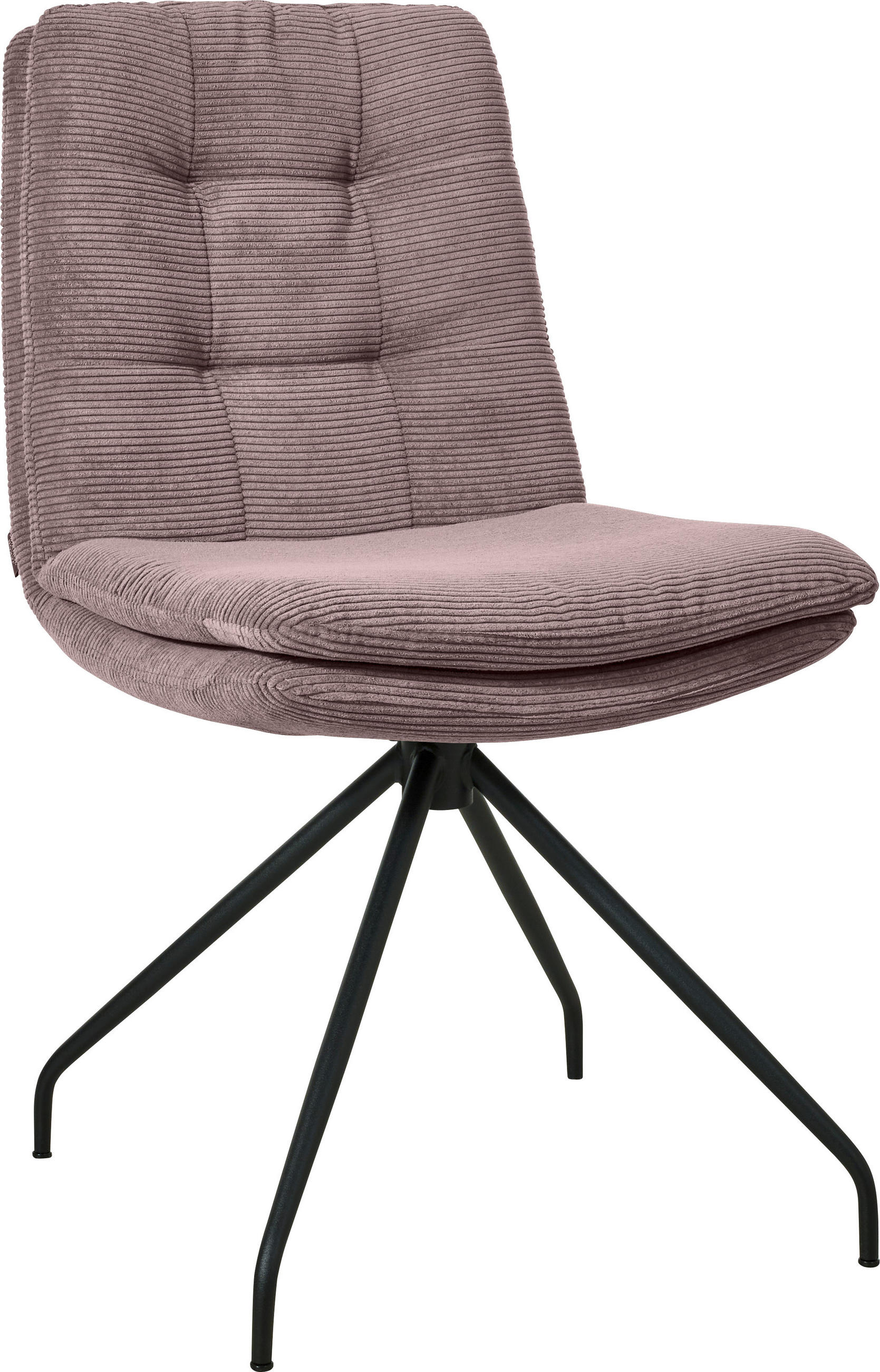 STUHL  in Cord Textil  - Altrosa/Schwarz, Design, Textil/Metall (49/90/68cm) - Johann Jakob