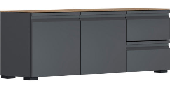 GARDEROBENBANK Anthrazit, Eichefarben  - Sandfarben/Eichefarben, Design, Holzwerkstoff/Kunststoff (139/49/36cm) - Dieter Knoll