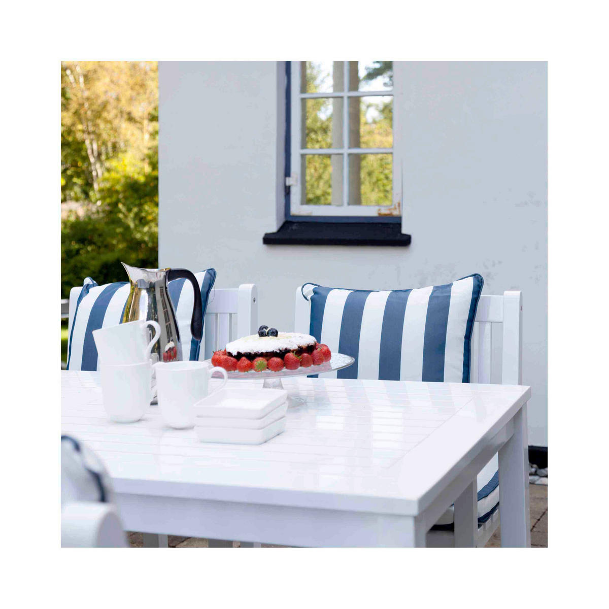 GARTENTISCH 165/80/75 cm Holz Weiss Hochglanz rechteckig  - Weiss Hochglanz, Natur, Holz (165/80/75cm) - Gardenson