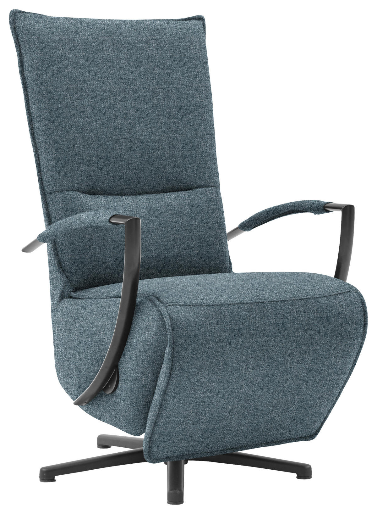 RELAXSESSEL in Textil Blau, Schwarz  - Blau/Schwarz, Design, Textil/Metall (66/110-114/84cm) - Moderano