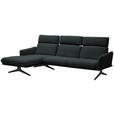 ECKSOFA in Flachgewebe Anthrazit  152/259 cm  - Anthrazit/Schwarz, Design, Textil/Metall (152/259cm) - Dieter Knoll