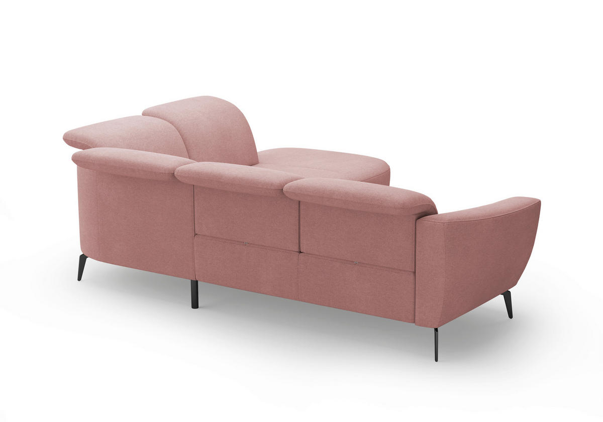 ECKSOFA in Mikrofaser Altrosa  - Schwarz/Altrosa, Konventionell, Textil/Metall (300/267cm) - Sit & More