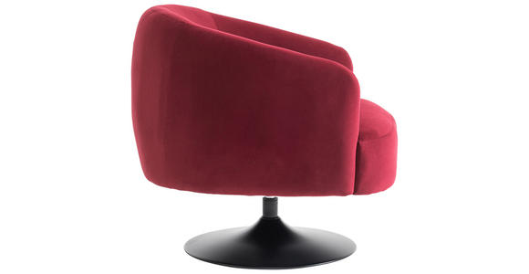 SESSEL Samt Dunkelrot - Schwarz/Dunkelrot, Design, Textil/Metall (79/65/83cm) - Carryhome