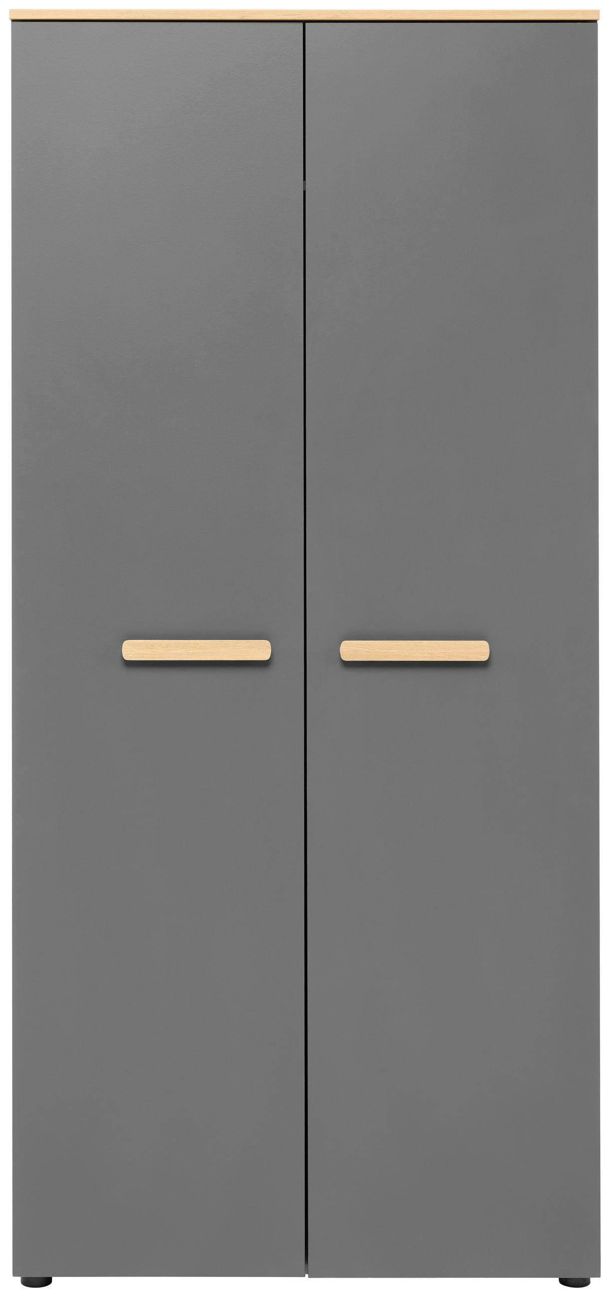 BABYKLEIDERSCHRANK Graphitfarben, Eiche Artisan  - Graphitfarben/Eiche Artisan, Basics, Holzwerkstoff/Kunststoff (90/195/60cm) - My Baby Lou