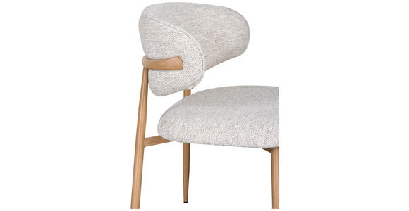 STUHL   Webstoff  Eichefarben, Beige  - Eichefarben/Beige, Design, Textil/Metall (54/80/59cm) - Novel