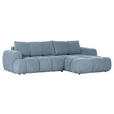ECKSOFA Blau Flachgewebe  - Blau/Schwarz, KONVENTIONELL, Kunststoff/Textil (274/174cm) - Carryhome