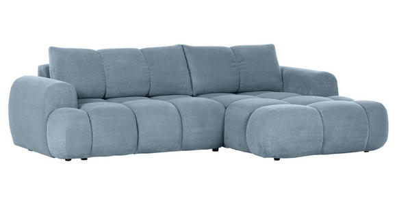ECKSOFA Blau Flachgewebe - Blau/Schwarz, KONVENTIONELL, Kunststoff/Textil (274/174cm) - Carryhome