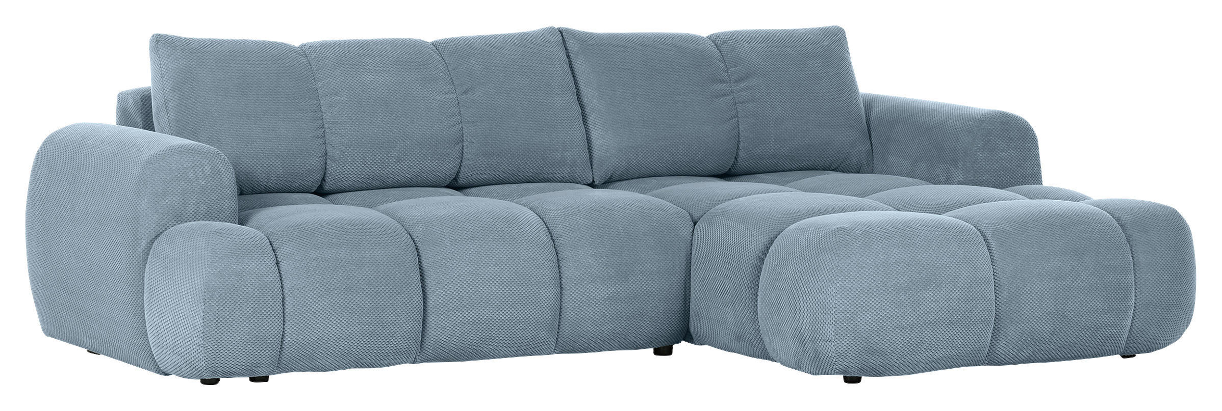 ECKSOFA Blau Flachgewebe  - Blau/Schwarz, KONVENTIONELL, Kunststoff/Textil (274/174cm) - Carryhome