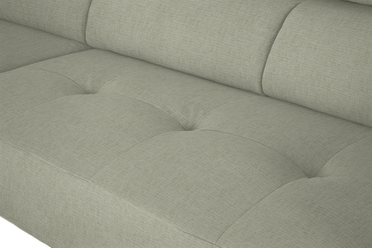 ECKSOFA in Chenille Creme  205/280 cm  - Creme/Schwarz, Design, Textil/Metall (205/280cm) - Xora