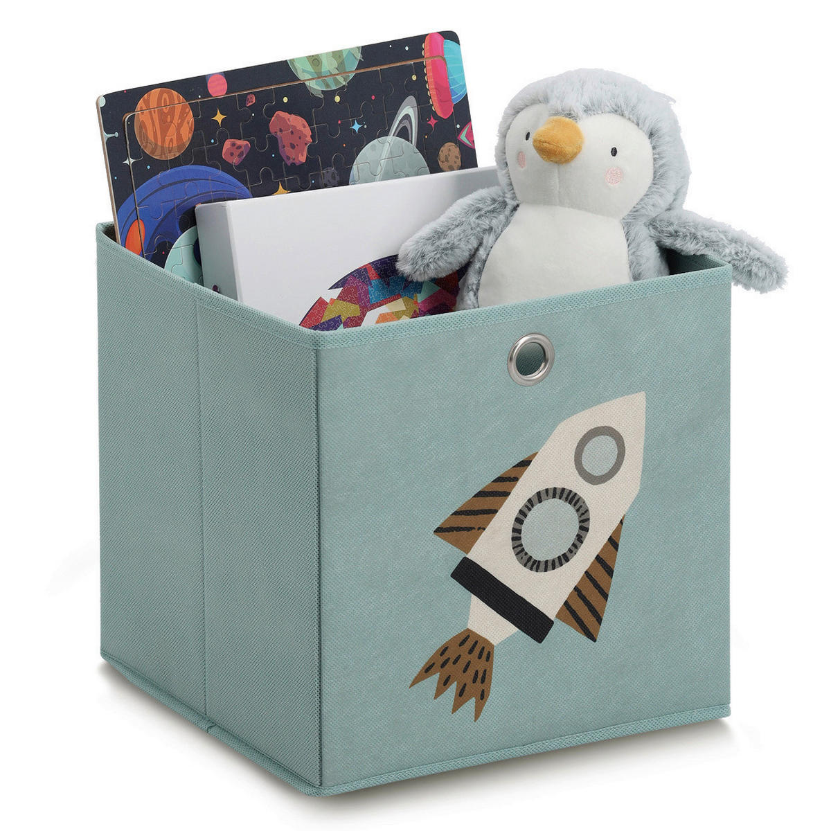 AUFBEWAHRUNGSBOX - Petrol, Basics, Textil (28/28/28cm) - Zeller Present