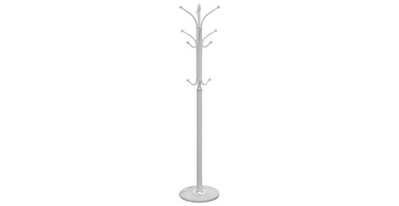 KLEIDERSTÄNDER in Silberfarben, Weiß 37/180/37 cm - Silberfarben/Weiß, Design, Stein/Metall (37/180/37cm) - Carryhome