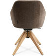 ARMLEHNSTUHL  in Velours  - Eichefarben/Graubraun, Design, Holz/Textil (58/82,5-85,2/60cm) - Johann Jakob