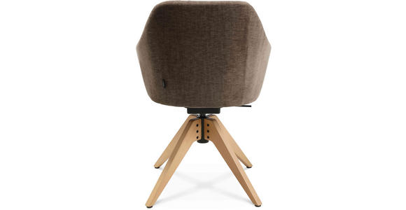 ARMLEHNSTUHL in Velours - Eichefarben/Graubraun, Design, Holz/Textil (58/82,5-85,2/60cm) - Johann Jakob