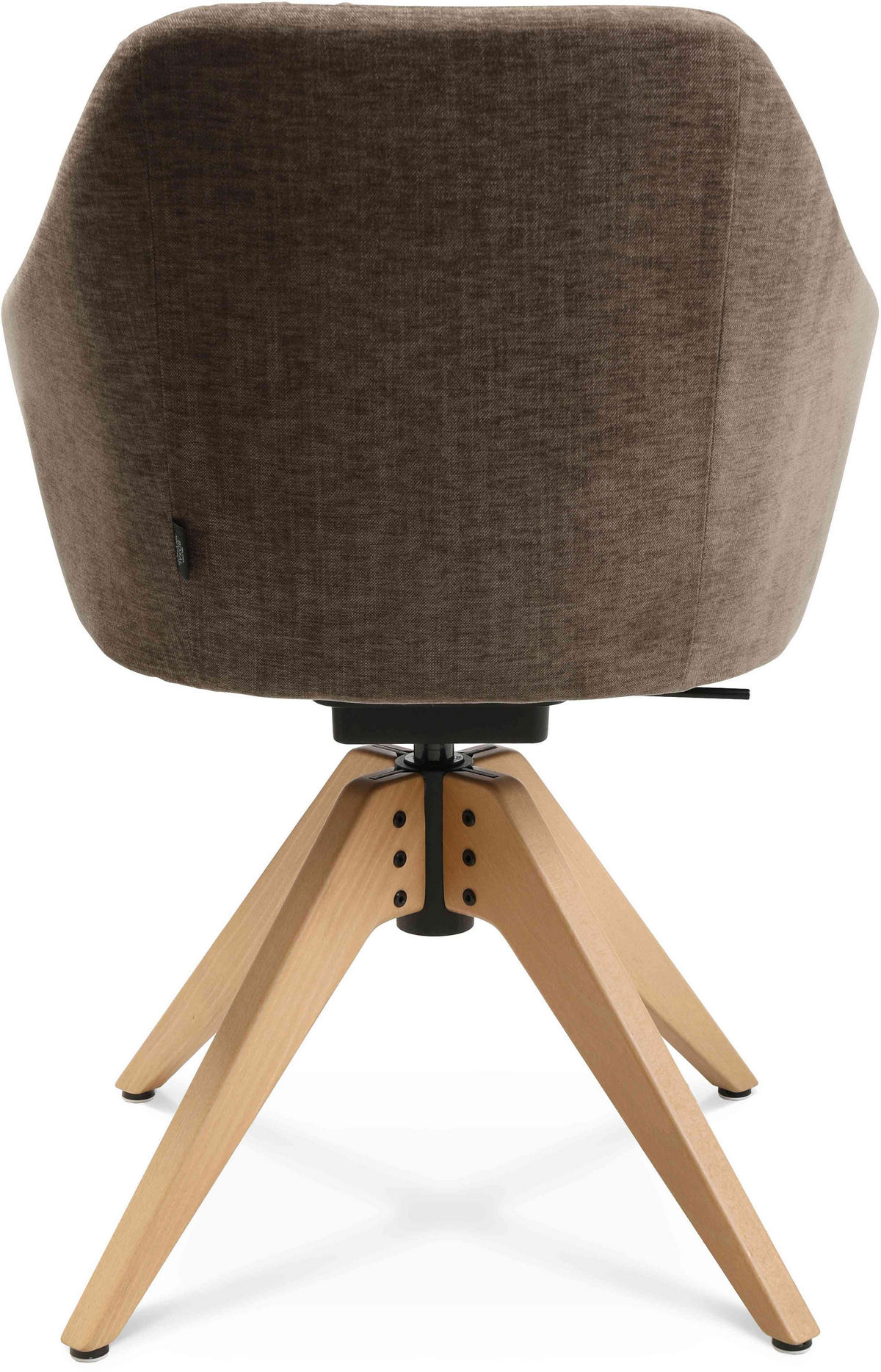 ARMLEHNSTUHL  in Velours  - Eichefarben/Graubraun, Design, Holz/Textil (58/82,5-85,2/60cm) - Johann Jakob