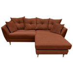 ECKSOFA Kupferfarben Feincord  - Buchefarben/Kupferfarben, KONVENTIONELL, Holz/Textil (211/154cm) - Carryhome