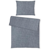 BETTWÄSCHE Tom Tailor Melange Bettwäsche mit Stehsaum Renforcé 140/200 cm  - Blau, Basics, Textil (140/200cm) - Herding