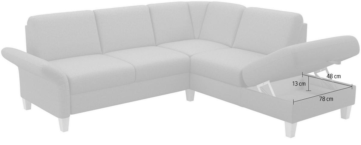 ECKSOFA ROCHELLE E Hellbraun Flachgewebe  - Hellbraun/Eichefarben, KONVENTIONELL, Holz/Textil (240/216cm) - Sit & More