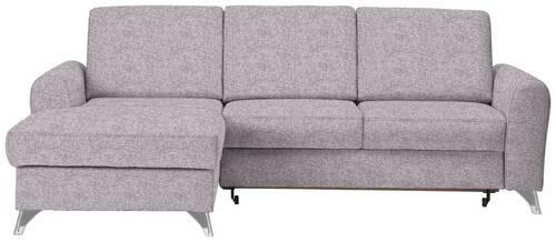 ECKSOFA in Flachgewebe Grau, Flieder  - Silberfarben/Flieder, Design, Textil/Metall (167/244cm) - Cantus