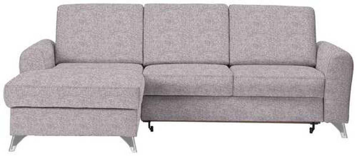 ECKSOFA in Flachgewebe Grau, Flieder  - Silberfarben/Flieder, Design, Textil/Metall (167/244cm) - Cantus