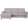 ECKSOFA in Flachgewebe Grau, Flieder  - Silberfarben/Flieder, Design, Textil/Metall (167/244cm) - Cantus