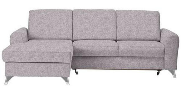 ECKSOFA in Flachgewebe Grau, Flieder  - Silberfarben/Flieder, Design, Textil/Metall (167/244cm) - Cantus