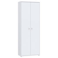 DREHTÜRENSCHRANK in Weiss  - Weiss/Alufarben, Design, Holzwerkstoff (73,7/197,5/34,8cm)