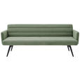SITZBANK 216/86/68 cm Cord Graugrün Metall  - Schwarz/Graugrün, Design, Textil/Metall (216/86/68cm) - Dieter Knoll