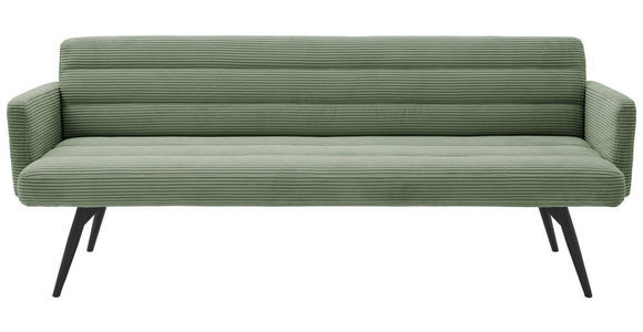 SITZBANK 216/86/68 cm Cord Graugrün Metall - Schwarz/Graugrün, Design, Textil/Metall (216/86/68cm) - Dieter Knoll