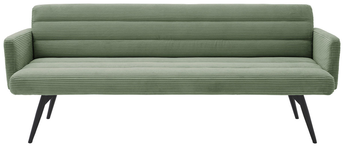 SITZBANK 216/86/68 cm  in Graugrün  - Schwarz/Graugrün, Design, Textil/Metall (216/86/68cm) - Dieter Knoll