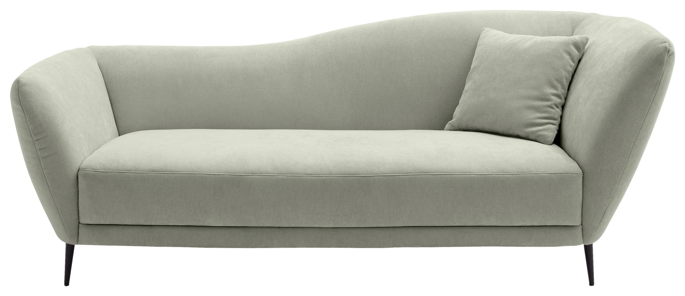 RÉCAMIERE Salbeigrün Chenille Zierkissen, Rücken echt  - Salbeigrün/Schwarz, KONVENTIONELL, Textil/Metall (224/70/97cm) - Hom`in