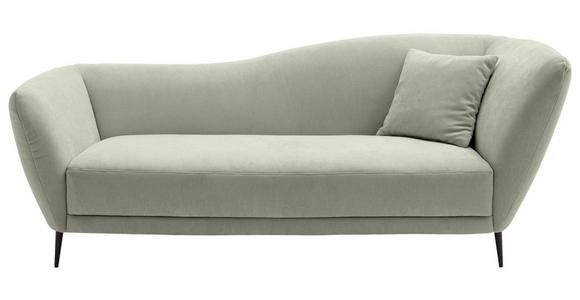 RÉCAMIERE Salbeigrün Chenille Zierkissen, Rücken echt  - Salbeigrün/Schwarz, KONVENTIONELL, Textil/Metall (224/70/97cm) - Hom`in