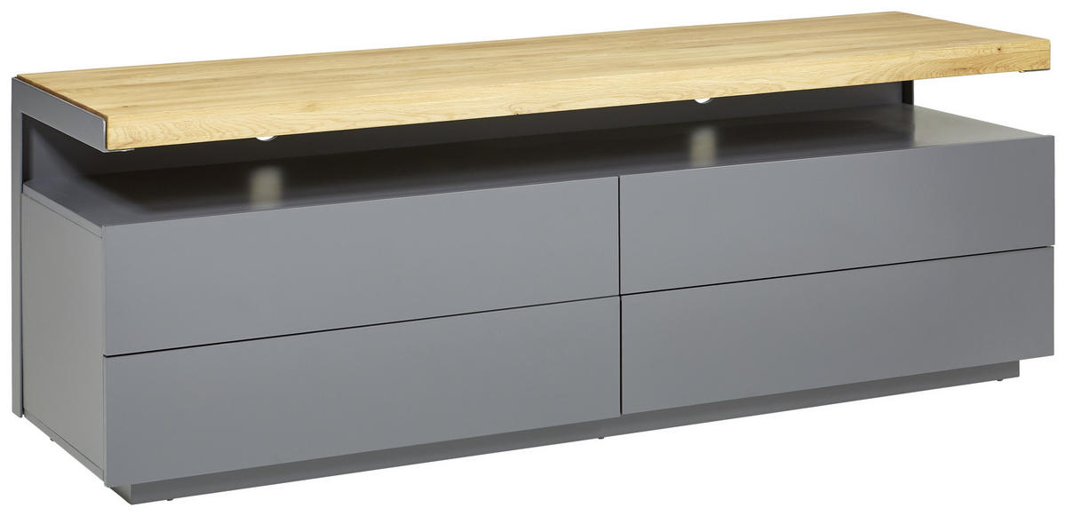 LOWBOARD  in 170/57/47 cm  - Eichefarben/Grau, Design, Holz/Holzwerkstoff (170/57/47cm) - Novel