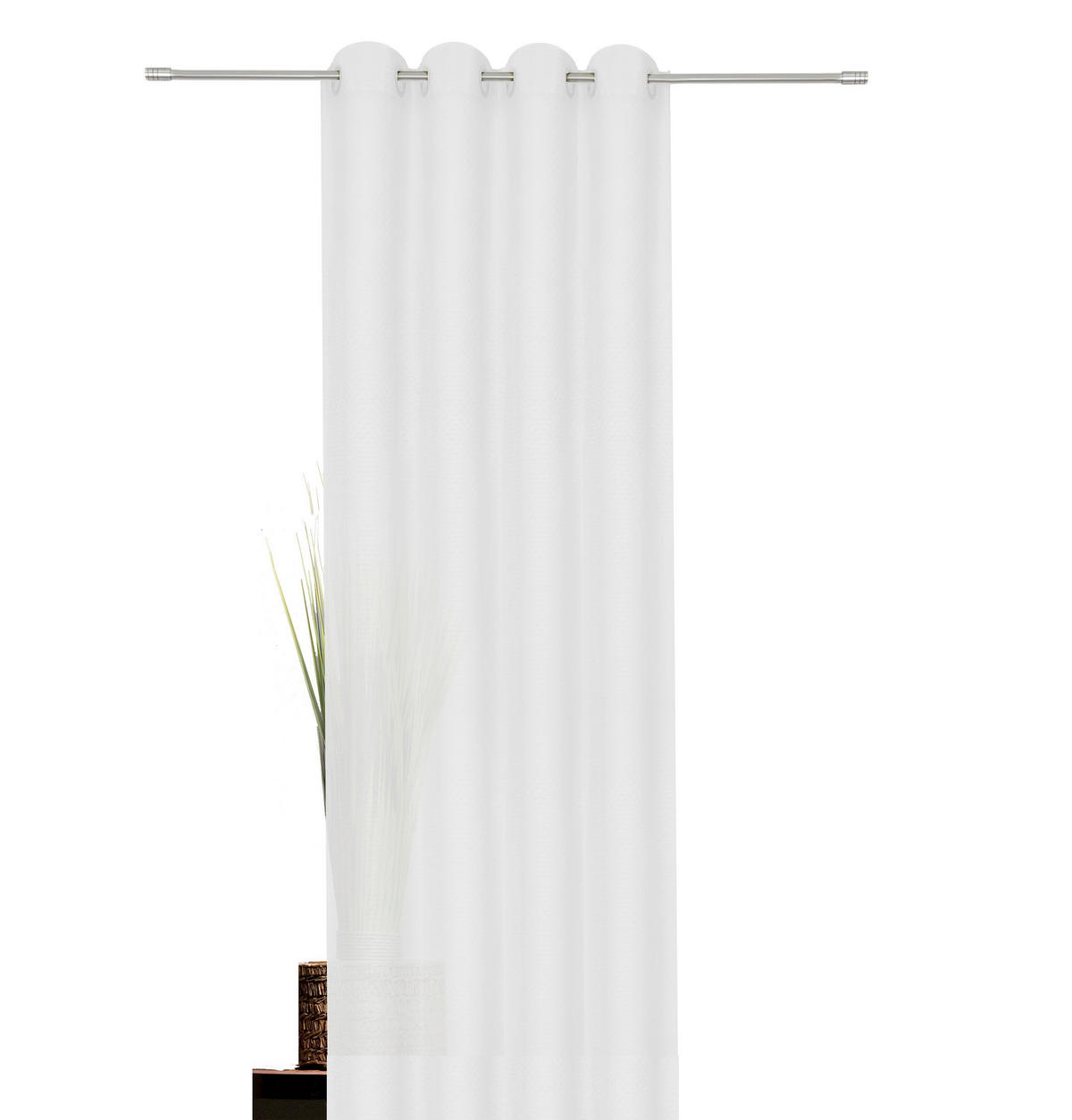 ÖSENSCHAL transparent 135/245 cm   - Weiß, Basics, Textil (135/245cm)