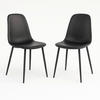 STOLSET 2 styck läderimitation  - svart, Modern, metall/textil (44/86/54cm) - MID.YOU