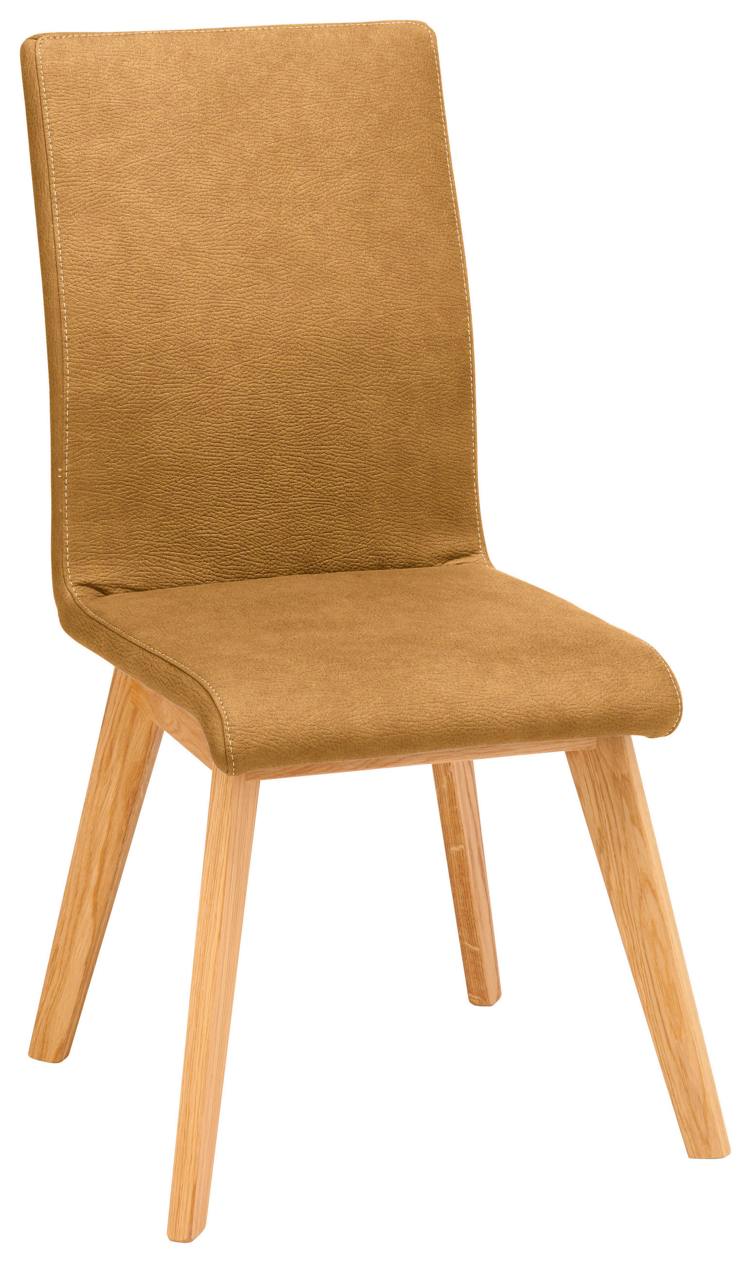 STUHL  Lederauswahl, Stoffauswahl Mikrofaser  - Beige/Goldfarben, Design, Holz/Textil (45/102/56cm) - Novel