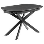 ESSTISCH 120/180/90/77.5/81 cm Nachbildung  Metall, Stein, Holzwerkstoff ausziehbar oval Grau, Schwarz  - Schwarz/Grau, Design, Holzwerkstoff/Stein (120/180/90/77.5/81cm) - Carryhome