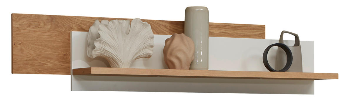 WANDBOARD Balkeneiche furniert Weiß, Eichefarben  - Eichefarben/Weiß, Design, Holz (157,5/33,6/25cm) - Dieter Knoll